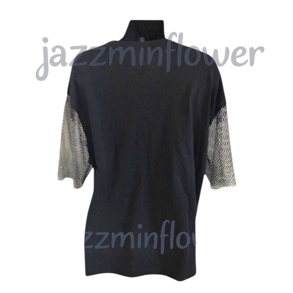 AC/DC rhinestone crystal mesh net sleeve for those about to rock tshirt size L - Picture 9 of 12